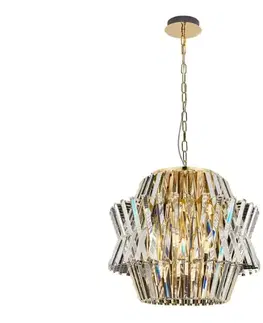 Svietidlá  Krištáľový luster na reťazi CROWN 12xE14/40W/230V zlatá ML0401