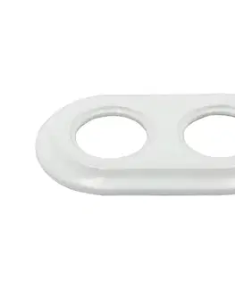 Predlžovacie káble Bohemia-Design - Porcelánový retro dvojitý rámik biely 12359360