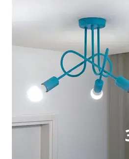 Svietidlá  LED Detský prisadený luster OXFORD 3xE27/15W/230V modrý W-2016/3 TRQ