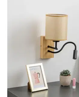 Svietidlá BRILAGI - LED Nástenná lampa NUBILA WOOD 1xE27/25W/230V +LED/3W dub/svetlohnedá BG1564+BG1584