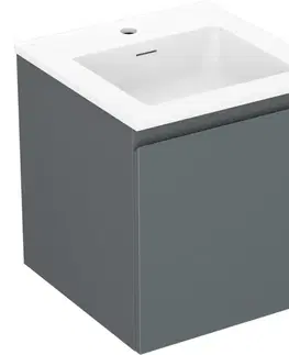 Kúpeľňový nábytok MEXEN/S - Orio kúpeľňová skrinka 45 cm s umývadlom Otis, 1 šuplík, grafit mat/biela mat 91A10-04547-1-BF66-W18M01