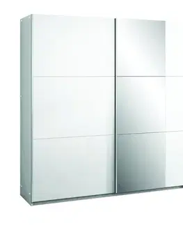 Šatníkové skrine BASIA 200 šatníková skriňa s posuvnými dverami, biela