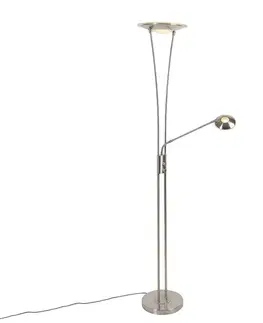 Stojace lampy Moderná oceľová stojaca lampa vrátane LED s ramenom na čítanie - Ibiza