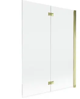 Sprchové dvere MEXEN - MIST vaňová zástena 130x150 cm 6mm 2-s, zlatá, číra, pravá 8A9-130-002-50-00-P