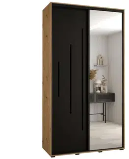 Šatníkové skrine Skriňa 45 Canaris 13 130 artisan/čierna/čierna