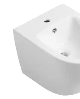 Doplnky do kúpeľne CERANO - Bidet závesný Cesso - biela lesklá - 49x36 CER-417395
