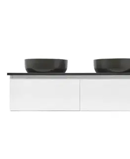 Kúpeľňový nábytok Kúpeľňová skrinka so žulovou doskou SAT Evolution 118x30x44, 8 cm biela mat SATEVO120WMZ SATEVO120WMZ