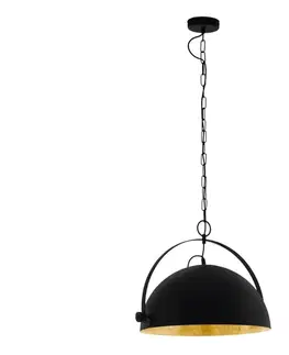 Svietidlá Eglo 78441 - Luster na reťazi COVALEDA 1xE27/60W/230V čierna 78441