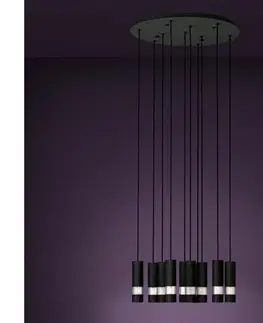 Svietidlá Eglo 39708 - LED Luster na lanku BERNABETA 10xGU10/4,6W/230V čierna 39708