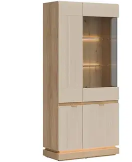 Vitríny a regály do obývačky Vitrína Milton Ml06 Cashmere