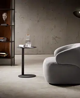 Lounge kreslá DELIFE Lounge kreslo Nova 88x88 cm mikrovlákno sivá