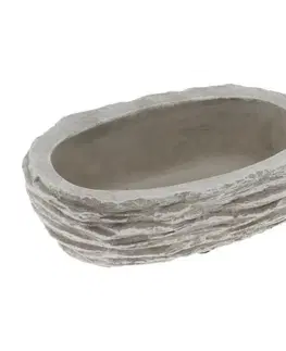 Kvetináče a truhlíky Kinekus Dekorácia oválna, bledo-sivá, obal na kvet, 25cm