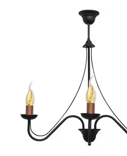 Svietidlá  Luster na tyči MALBO 3xE14/60W/230V W-2940/3 BK+BR