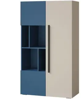 Regály Regál Lorin 5 Kašmír/Modrá Morská