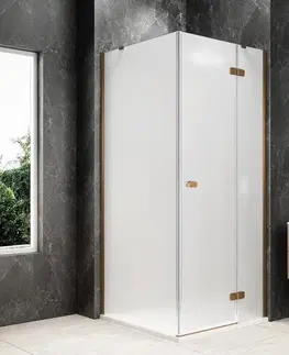 Sprchové dvere POLYSAN - GLOBE COPPER MATT štvorcová sprchová zástena 900x900, matné sklo, pravé GB1090-3315MRPG