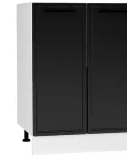 Kuchynské skrinky stojace Kuchynská skrinka Emily D60PC PL čierny hrášok