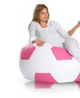Sedacie vaky a kocky Sedací vak lopta sport l ekokoža 325l TiaHome - ružová