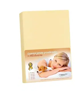 Plachty Bellatex Jersey prestieradlo s elastanom vanilková, 200 x 220 cm