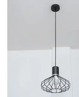 Svietidlá  Luster na lanku SOLANO 1xE27/15W/230V čierna/lesklý chróm W-KM 1335/1 BK+CH