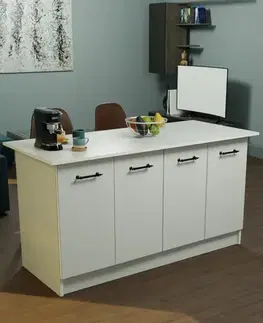 Kuchynské skrinky VERRI kuchynský ostrovček, biela matná