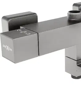 Kúpeľňové batérie MEXEN - Cube batéria termostatická vaňová/ sprchová grafit 77910-66