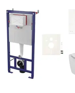 Záchody Cenově zvýhodněný závěsný WC set SAT do lehkých stěn / předstěnová montáž + WC Ideal Standard Tesi SIKOSSTES70K SIKOSSTES70K