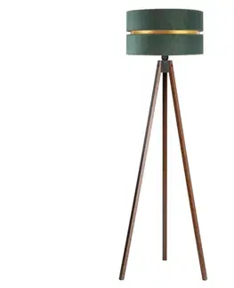 Lampy  - Stojacia lampa DUO 1xE27/60W/230V pr. 44 cm zelená/wenge AS0462+DU83556
