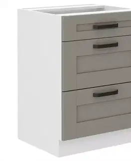 Kuchynské skrinky stojace Kuchynská skrinka Luna claygrey/biela 60D 3S BB