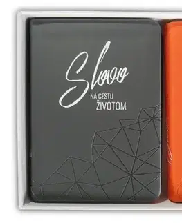 Biblie, biblistika Darčeková sada Biblií 1+1, ekumenický preklad, edícia Slovo, 2020, sivá + oranžová. Slovo na spoločnú cestu životom
