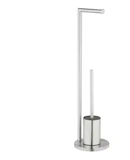 Svietidlá WENKO 25676100 - Súprava WC FERLA 18x69,5 cm, nerezová oceľ/saténový povrch 25676100