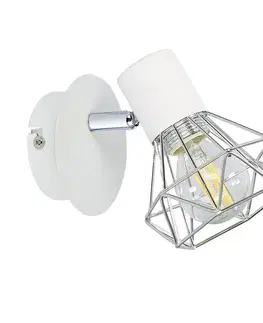Nástenné svetlá Nástenná lampa 1X40W E14 biele tienidlo chróm VERVE