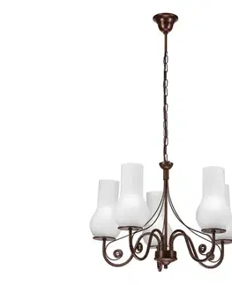 Svietidlá BRILAGI - LED Luster na reťazi COTTAGE 5xE14/40W/230V hnedá/biela BG1514+5xBG2270