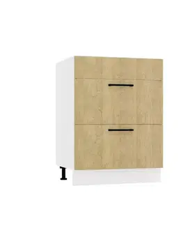 Nábytok Kuchynská skrinka Denis D60PC S/2 zasl dub london/biela