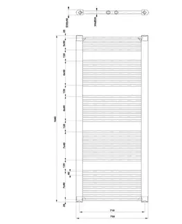 Radiátory do kúpeľne AQUALINE - DIRECT vykurovacie teleso s bočným pripojením 750x1680 biela ILR67T