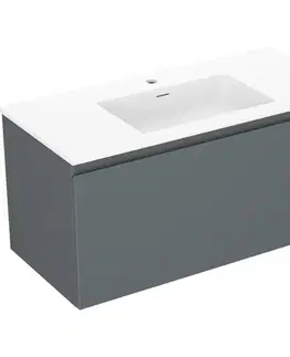 Kúpeľňový nábytok MEXEN/S - Orio kúpeľňová skrinka 100 cm s umývadlom Otis, 1 šuplík, grafit mat/biela mat 91A10-10047-1-BF66-W18M01