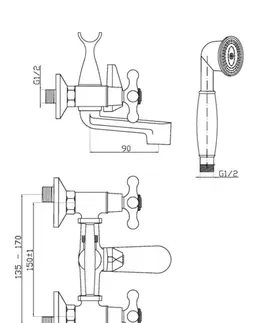 Kúpeľňové batérie INVENA - Vaňová batéria ROMA BW-21-00S-L