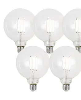 LED osvetlenie Sada 5 inteligentných stmievateľných LED žiaroviek E27 G125 číra 7W 806 lm 2700-6500K Zigbee