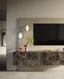 Televízne stolíky DELIFE TV stolík Cuor 180 cm keramika emperador extra leštená tmavohnedá 1 výklopné dvierka 2 zásuvky závesné