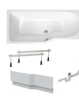 Vane Asymetrická vaňa Laguna Beáta Plus 160x80 cm akrylát ľavá SIKOBE1600LANP SIKOBE1600LANP