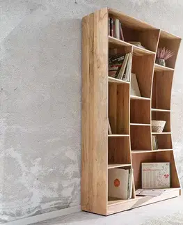 Voľne stojace knižnice DELIFE Regál Live-Edge 120 cm akácia prírodná ľavá