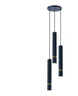 Svietidlá  Luster na lanku JOKER 3xGU10/8W/230V modrá/zlatá MLP8920