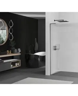 Sprchové dvere MEXEN/S - Kioto L Sprchová zástena WALK-IN 70 x 200, prúžky, grafit metal 800-070-103-95-09