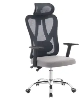 Kancelárske stoličky KONDELA Ademir kancelárske kreslo tmavosivá / svetlosivá / chróm