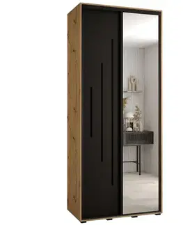 Šatníkové skrine Skriňa 45 Canaris 13 100 artisan/čierna/čierna
