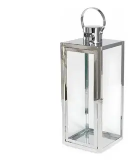 Taburetky Estilo Home Dekoratívna lucerna TOWER 38 cm v lesklom chrómovom prevedení 5905623250991