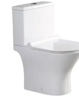 WC kombi WC Kombi bezokrajové Habari s doskou voľne padajúca