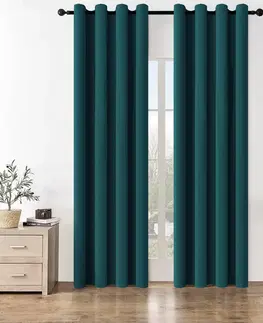 Závesy 4Home Zatemňovací záves Manila petrolejová, 150 x 250 cm