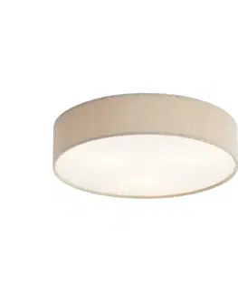 Stropné osvetlenie Moderné stropné svietidlo sivohnedé so zamatovým tienidlom 46 cm 3-svetlá - Luz