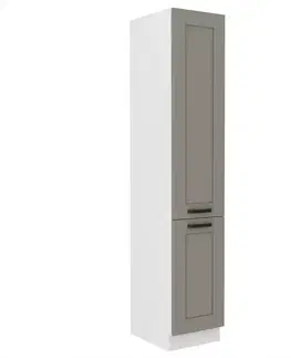 Kuchynské skrinky stojace Kuchynská skrinka Luna claygrey/biela 40DK-210 2F