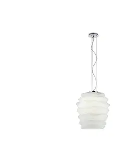 Svietidlá Redo 01-1142 - Luster na lanku MAGMA 1xE27/42W/230V, priemer 38 cm, lesklý chróm/biela 01-1142